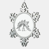 Stegosaurus Dinosaur Skeleton Fossil Schneeflocken Zinn-Ornament (Rechts)