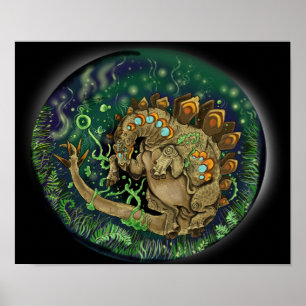 Stegosaurus Dinosaurier Art Poster