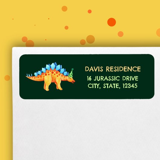 Stegosaurus Dinosaurier Boys Birthday Watercolor