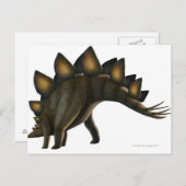 Stegosaurus-Dinosaurier, Computergrafik. Postkarte (Vorne/Hinten)