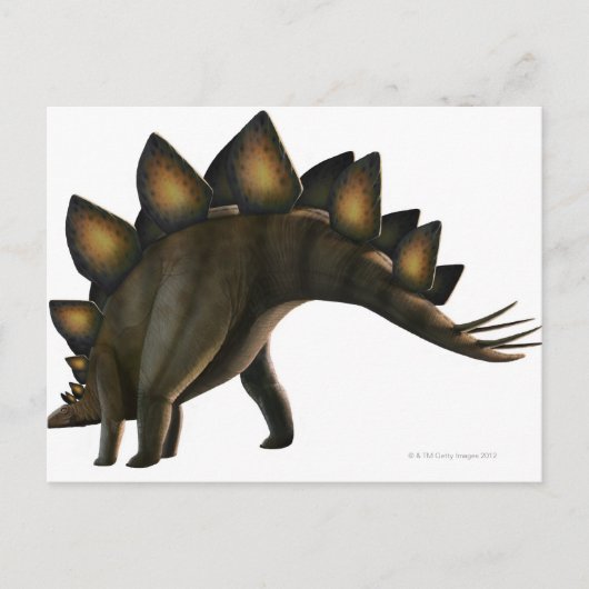 Stegosaurus-Dinosaurier, Computergrafik. Postkarte (Vorderseite)