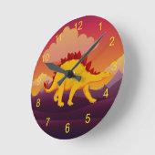 Stegosaurus Dinosaurier Design Runde Wanduhr (Winkel)