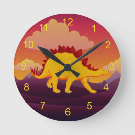 Stegosaurus Dinosaurier Design Runde Wanduhr
