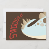 Stegosaurus Dinosaurier Fünfter Geburtstag Einladung (Rückseite)