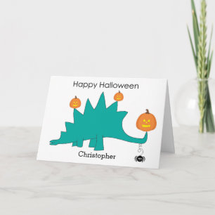 Stegosaurus Dinosaurier Halloween Card Karte