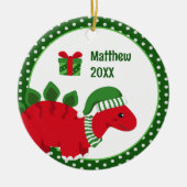 Stegosaurus Dinosaurier Personalisiert Kids Weihna Keramik Ornament (Vorne)