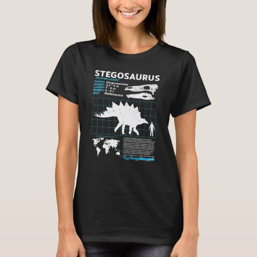 Stegosaurus Fakt Dinosaurier Fakten T-Shirt (Vorderseite)