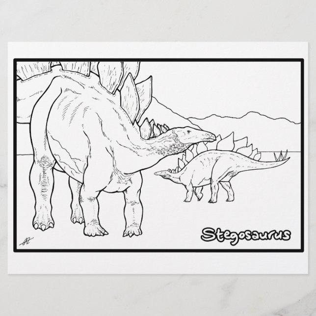 Stegosaurus - Farbseite. (Vorderseite)