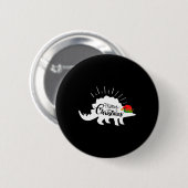 Stegosaurus Frohe Weihnachten Lustiger Dinosaurier Button (Vorne & Hinten)