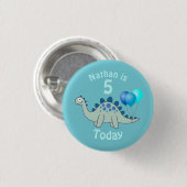 Stegosaurus-Geburtstag Button (Vorne & Hinten)