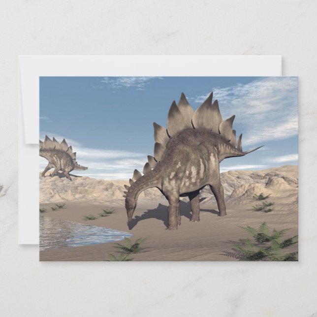 Stegosaurus in der Nähe von Wasser - 3D rendern (Vorderseite)