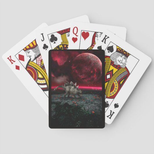 Stegosaurus in dramatischer Weise Spielkarten (Rückseite)