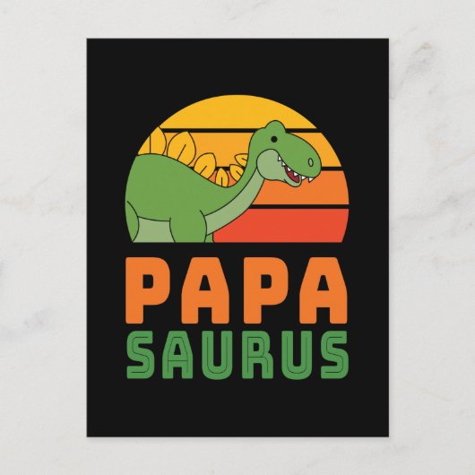 Stegosaurus Papasaurus Dinosaurier Vatertag Postkarte (Vorderseite)