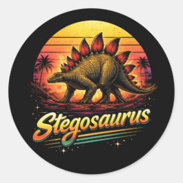 Stegosaurus Runder Aufkleber