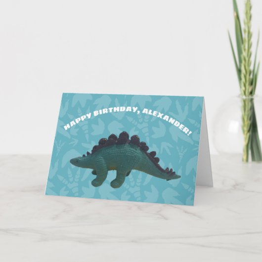 Stegosaurus Toy Dinosaurier Custom Birthday Karte (Vorderseite)