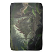 Stegosaurus und Deinonychus Dinosaurier Badematte (Vorderseite Vertikal)