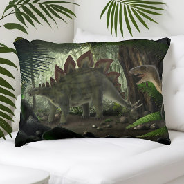 Stegosaurus und Deinonychus Dinosaurier Dekokissen