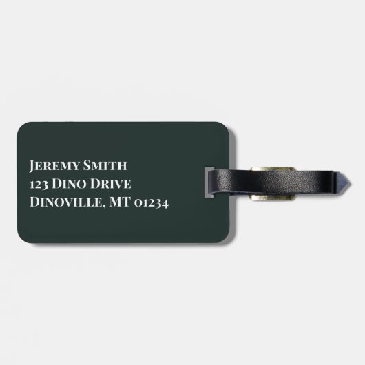 Stegosaurus und Deinonychus Dinosaurier Gepäckanhänger (Rückseite horizontal)