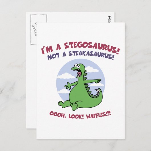 Stegosaurus - Waffeln Postkarte (Vorne/Hinten)