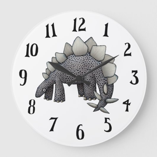 Stegosaurus-Wanduhr Große Wanduhr (Vorderseite)