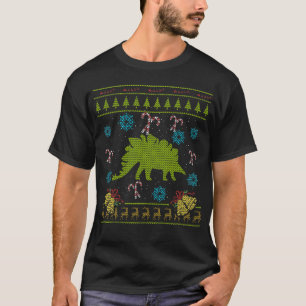 Stegosaurus-Weihnachtshässliches T-Shirt