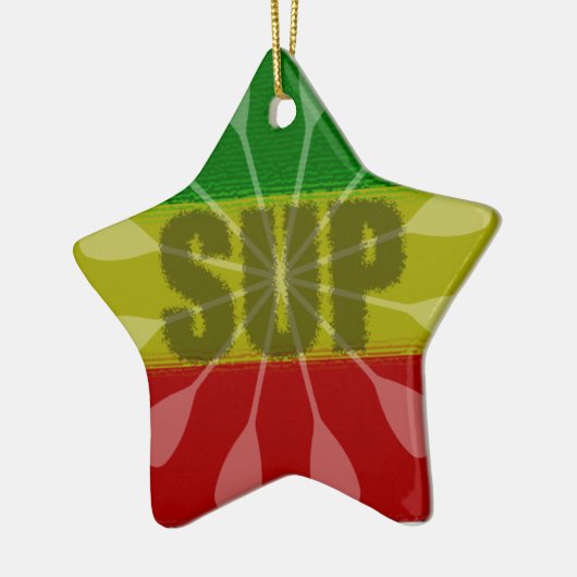 Steh auf Paddel, Paddelwirbel Keramik Ornament (Links)