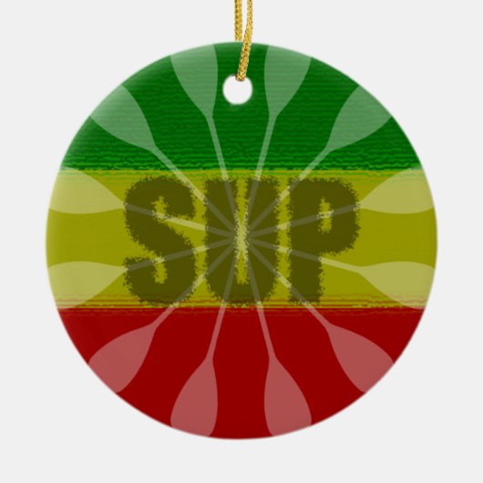 Steh auf Paddel, Paddelwirbel Keramik Ornament (Vorne)