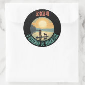 Steh auf Paddelbrett mit Hund surfen Runder Aufkleber (Tasche)