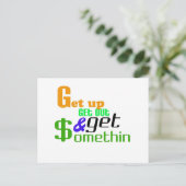 Steh auf und hol etwas! postkarte (Stehend Vorderseite)