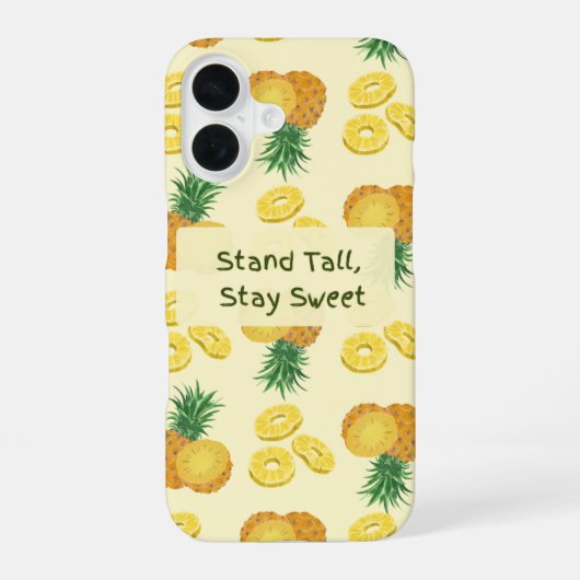 Steh aufrecht, bleib süß Ananas-Muster iPhone 16 Hülle (Rückseite)
