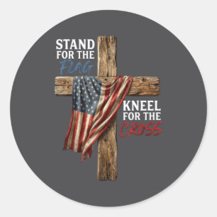 Steh für die Flagge, knie für das amerikanische Kr Runder Aufkleber