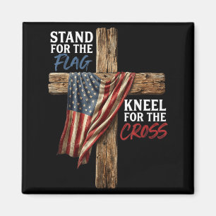 Steh für die Flagge, knie für das Kreuz Amerikanis Magnet