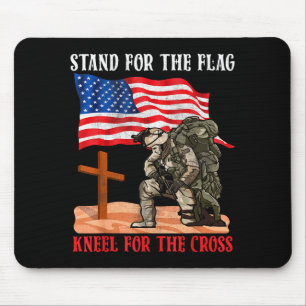 Steh für die Flagge, knie für das Kreuz Patriotisc Mousepad