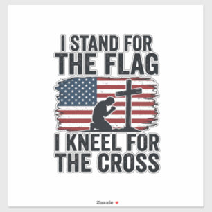 Steh für die Flagge Knie für das Kreuz-Shirt-Desig Aufkleber
