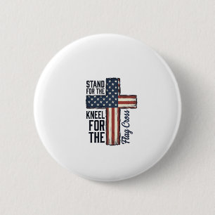 Steh für die Flagge Knie für das Kreuz-Shirt-Desig Button