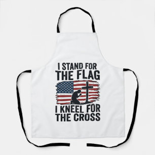 Steh für die Flagge Knie für das Kreuz-Shirt-Desig Schürze
