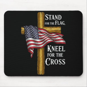 Steh für Flagge Knie für Kreuz Patriotischer Chris Mousepad