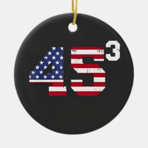 Steh mit 45 Pro Trump USA-Flagge 4. Juli  Keramik Ornament