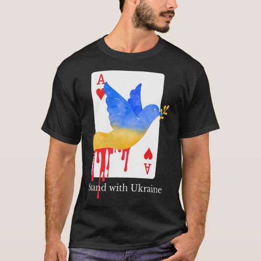 Steh mit der Ukraine Ace Of War Support Tee (Vorderseite)