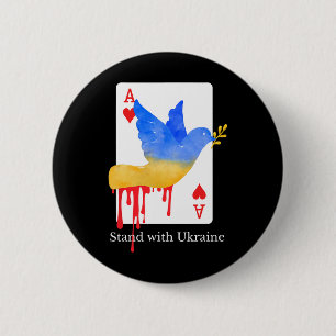Steh mit der Ukraine Ace Of War Unterstützungs-T-S Button
