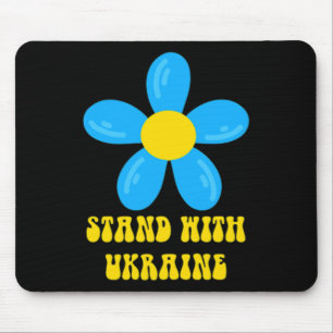 Steh mit der Ukraine Blau und Gelbe Blume Solidari Mousepad