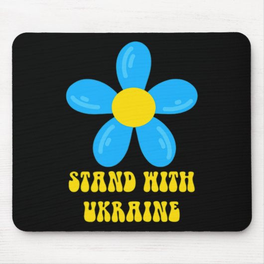 Steh mit der Ukraine Blau und Gelbe Blume Solidari Mousepad (Vorne)