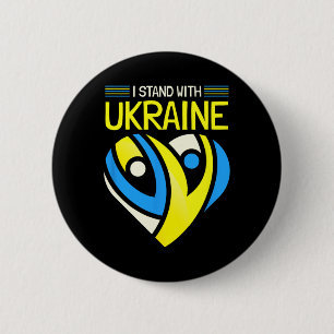 Steh mit der Ukraine-Flagge Anti-Putin Sag Nein zu Button