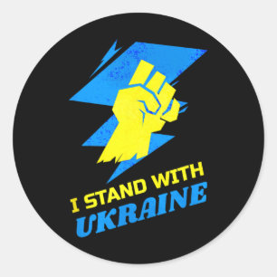 Steh mit der Ukraine-Flagge Anti-Putin Sag Nein zu Runder Aufkleber