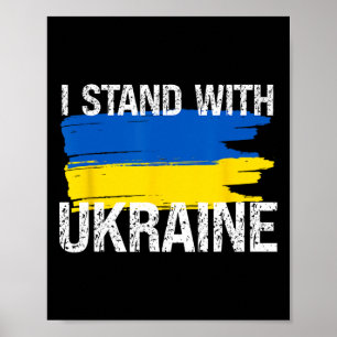 Steh mit der Ukraine Unterstütze die Ukraine-Flagg Poster