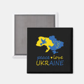 Steh mit der ukrainischen Friedensliebe Ukraine-Fl Magnet (Vorderseite/Rückseite)
