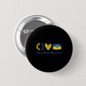Steh mit der ukrainischen Friedensliebe Ukraine So Button (Vorne & Hinten)