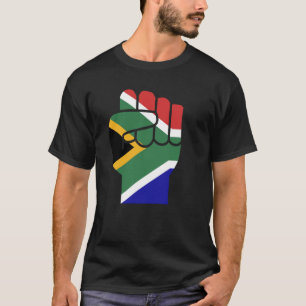 Steh mit Südafrika erhobene Faust Südafrikanisch T-Shirt