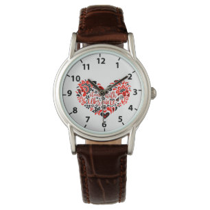 Steh mit Ukraine Schriftzug und Herz Armbanduhr
