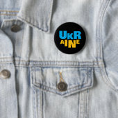 Steh mit Ukraine Sonnenblume blau gelbe Flagge Button (Beispiel)